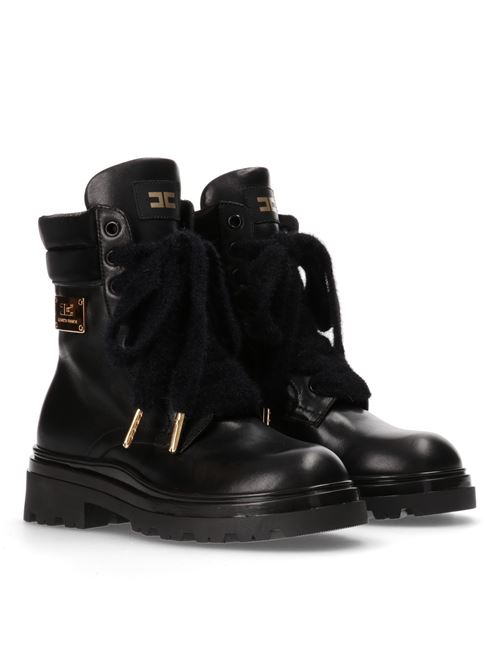 Stivali nero con logo oro ELISABETTA FRANCHI | E0149NERO